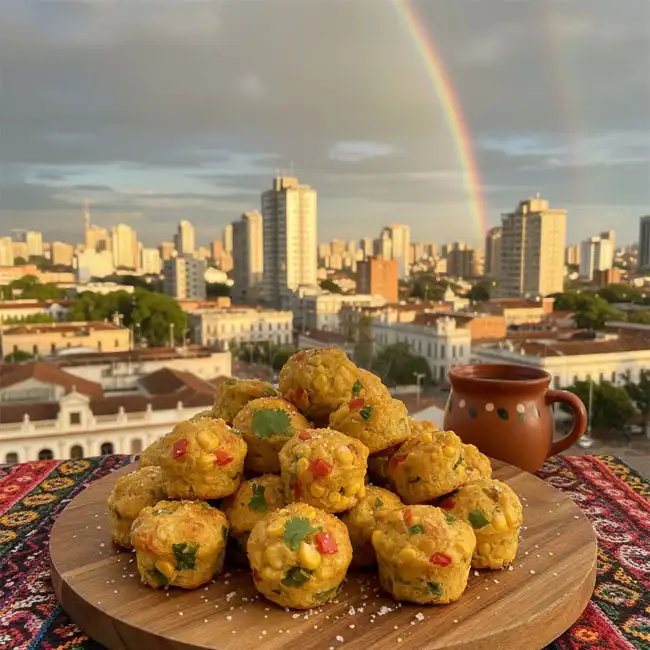 Baked Corn & Vegetable Snack Bites – Healthy snack recipe from Paraguay